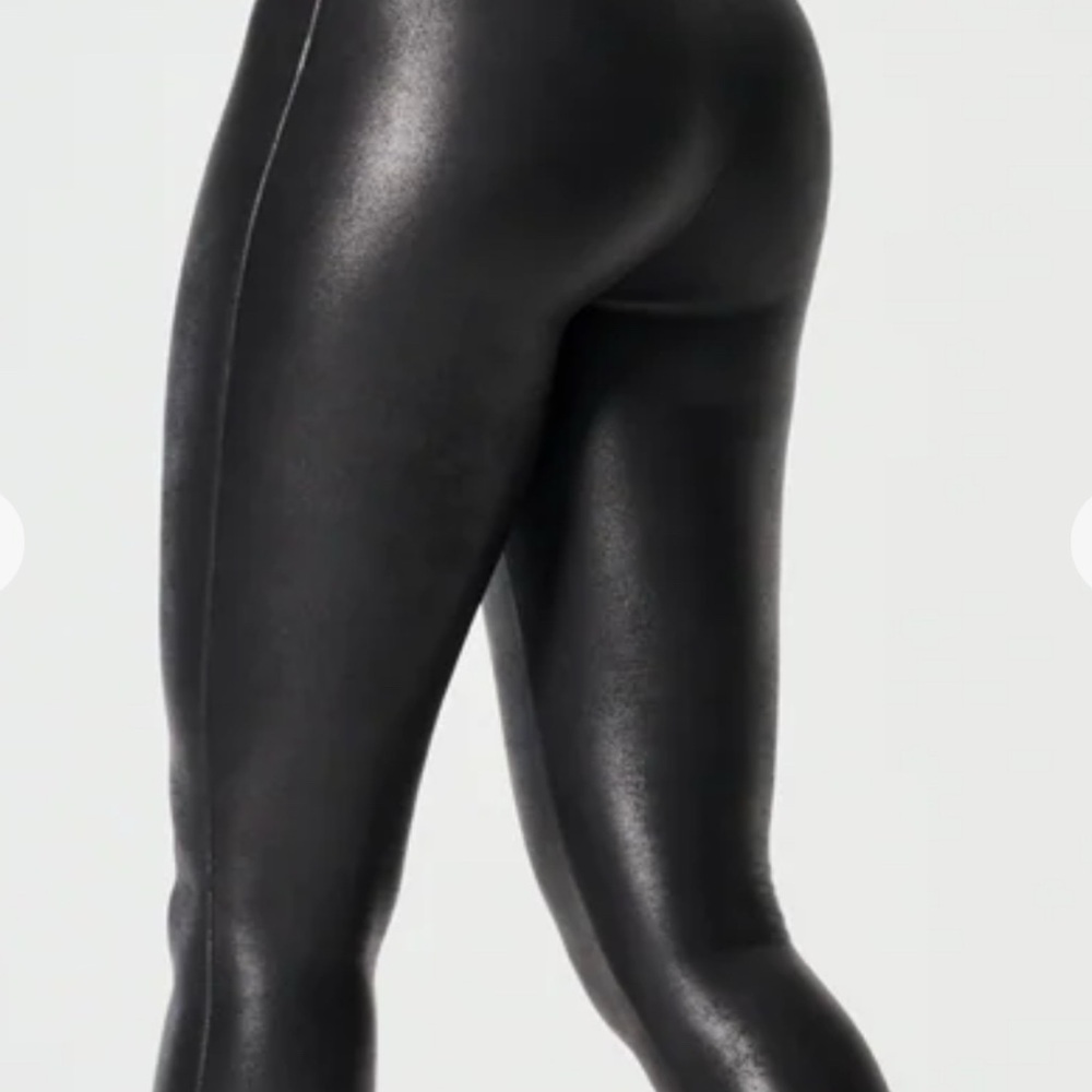 SPANX Black High-Shine Vegan Leather Skinny Pants BOGO